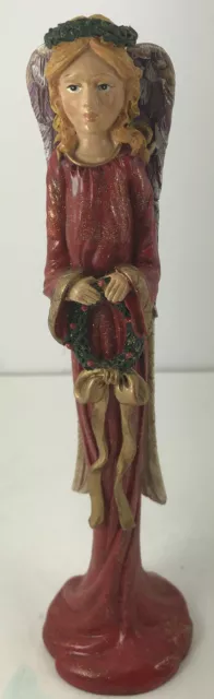 VTG 11” Christmas Pencil Angel Holding Wreath Holiday Heavenly Gift JC Penny