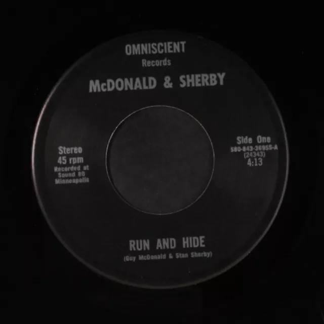 MCDONALD & SHERBY: run and hide / do you remember Omniscient Records (2) 7" 2