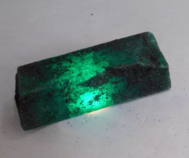 NATURAL SOIL COATED 179.Cts CAMBODIAN GREEN EMERALD UNCUT ROUGH GEMSTONE