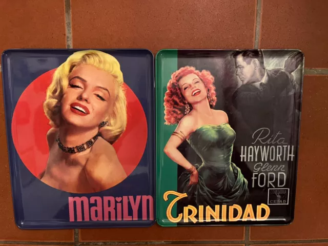 Lotto Due Vassoi Marilyn Monroe Rita Hayworth Vintage