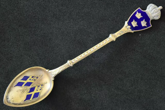 Antique Sterling Silver Enameled Sweden Souvenir Spoon