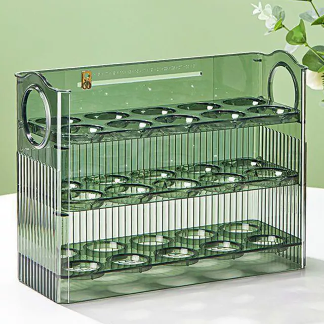 fr 30 Grids Egg Storage Box Egg Case Holder Large Capacity Transparent with Hand