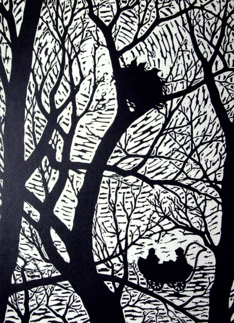 Orest DUBAY: Le pram et le nest, woodcut, 1959