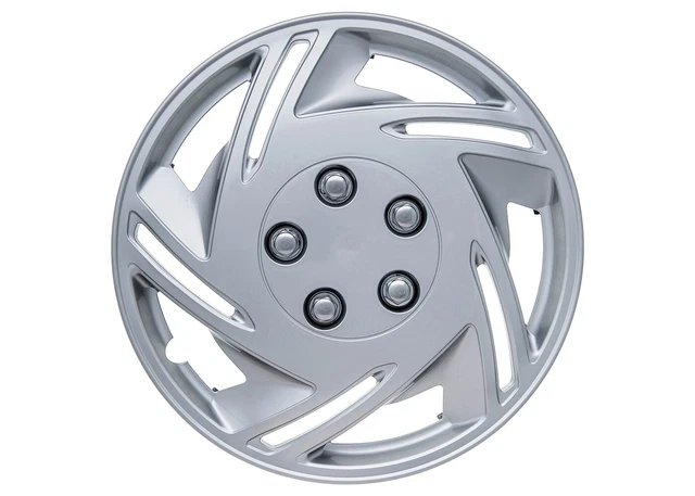 Chase 14" Car Wheel Trims Hub Caps Plastic Covers Set of 4 Silver Universal