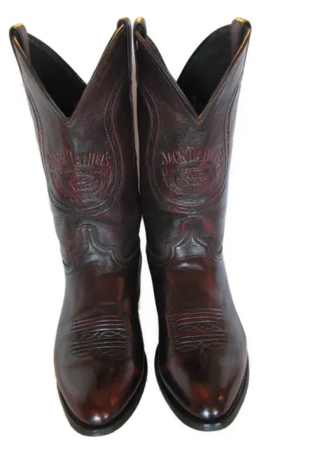 Jack Daniels Whiskey Old No 7 Western Cowboy Boot Mens 9.5 EE USA Made Burgundy 3