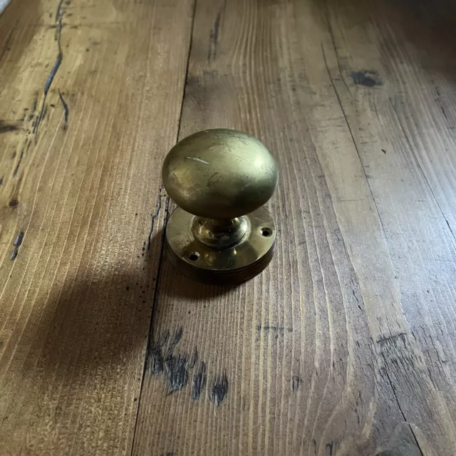 Vintage Brass Door Knob Handle Old Reclaimed Antique Large