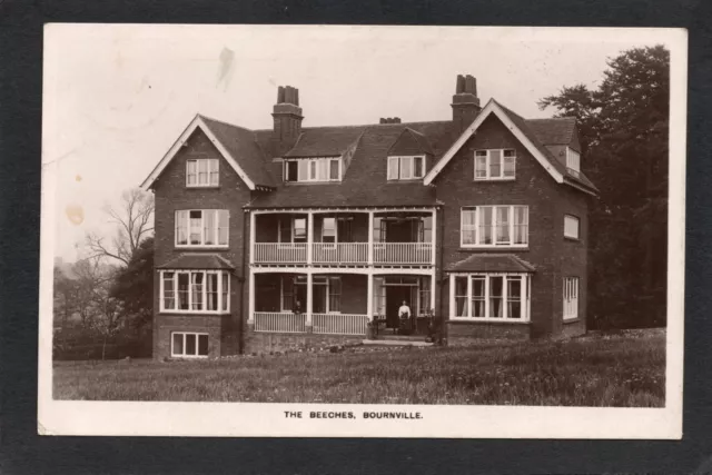 Postcard Bournville nr Birmingham property The Beeches posted 1908 RP