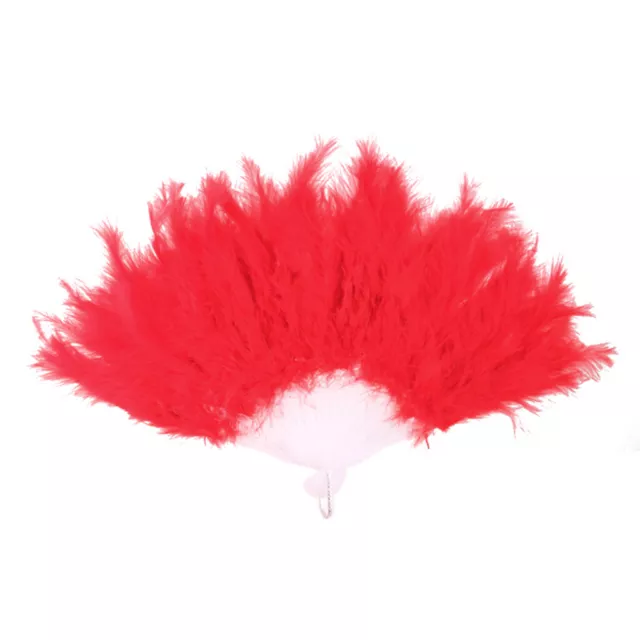 Feather Hand Fan Sexy Ladies Burlesque Fancy Dress Costume Party Red