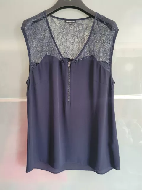 Warehouse Blue Ladies Top Size 12