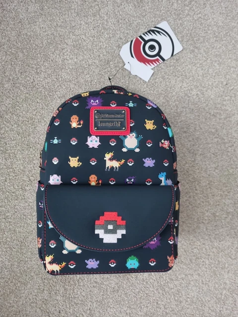LOUNGEFLY POKEMON CENTRE Mini Backpack. Pikachu. Pokeball. Pixel. New ...