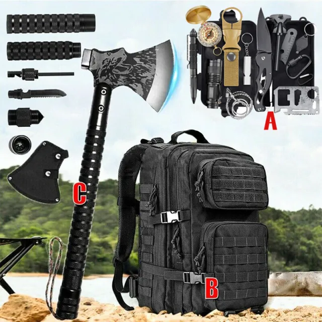 TOMAHAWK Außen Notfall Survival Gear Kit Outdoor Set Beil Axt Camping Überleben