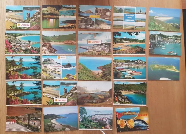 23 x Vintage postcards of Jersey, Alderney, Channel islands 1950's 1960's