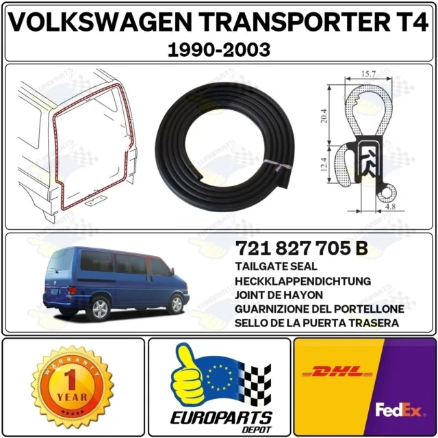 VW TRANSPORTER 4 T4 Bus 4 Stück Dichtungssatz für Türen, Heckklappe,  Schiebetür EUR 105,91 - PicClick DE