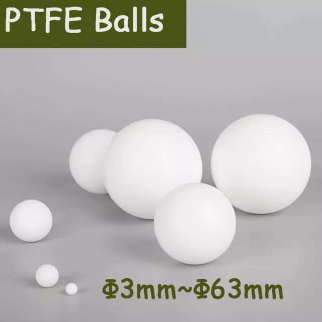 PTFE Balls Diaphragm Pump Balls Seal Balls Valve Balls White Diameter 3mm~63mm