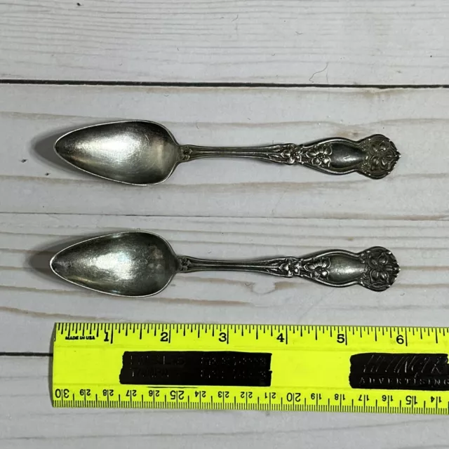 2 Antique Fruit Spoons Pat. Nov 29, 1910 Wm Rogers & Son AA Orange Blossom