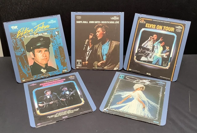CED Videodiscs Music Elton John, Hall & Oates, Elvis, Dolly, Everly Brothers