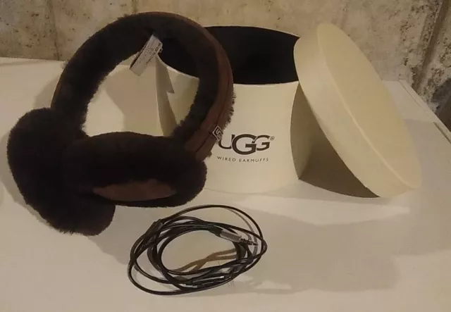 UGG Wired Tech Earmuffs Headphones Over Ear Chocolate Brown Warm Used