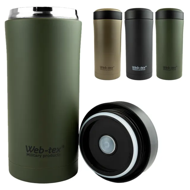 Web-Tex Ammo Pouch Flask 330ml Stainless Steel Insulated Thermos Sealed Mug Cup