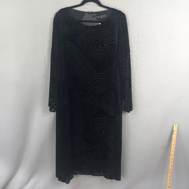 Marina Rinaldi Velvet Dress Womens 18 Plus Size Black Maxi Event Occasion NEW