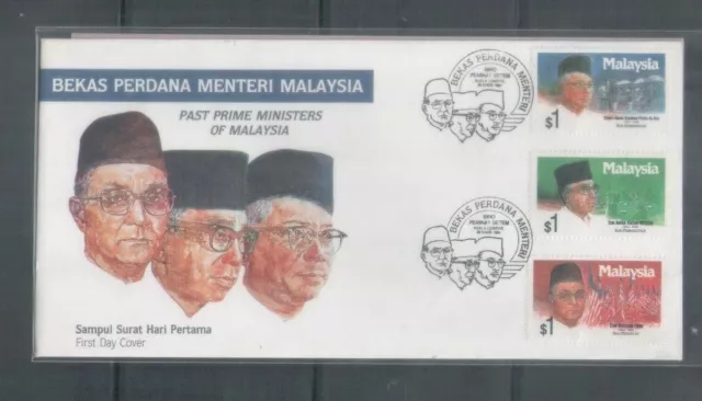 Malaysia 1991 Past Minister Malaysia Schließen Sie 3V auf FDC ab