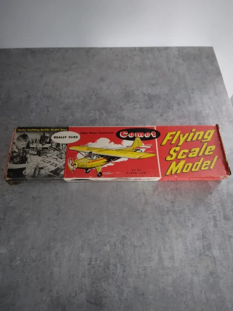 Comet Balsa Piper J5 Cub Cruiser 1950S Kit R7 Coke Bottle Box Cover Flying Model