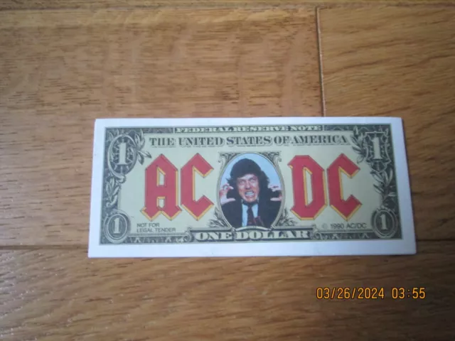 AC/DC 1990 Money Talks Dollar bill.- Angus Young MULTI BUYS!