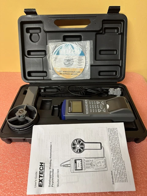 Extech 451181 Datalogging/Printing Anemometer & Psychrometer  (Air CFM/Temp +)