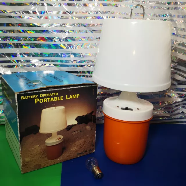 Lampada portatile vintage a batteria PL-187 in scatola originale con lampadina