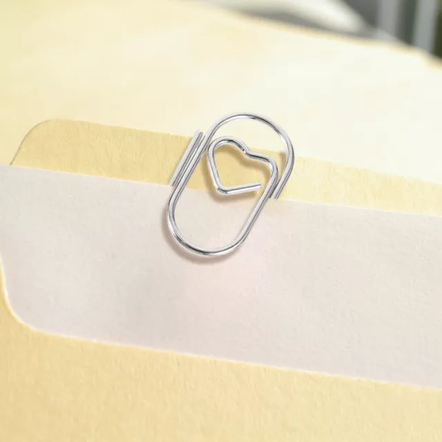 50 Heart-Shaped Paper Clips for Office, Journaling, and Weddings