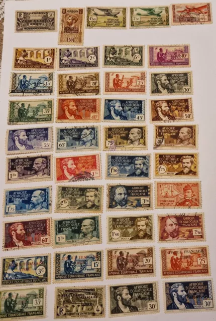 41 timbres d'Afrique Equatoriale Française oblitérés