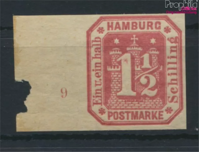 Briefmarken Hamburg 1866 Mi 21U ND Neudruck ungezähnt postfrisch (9780070