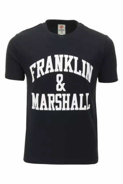 T-Shirt Alter 12-13 schwarz weiß Franklin Marshall Junior kurzärmlig Jungen