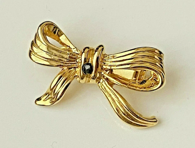 Broche Vintage Signée Daxon En Métal Doré - Fantaisie, Bon état Avec Traces D'usure