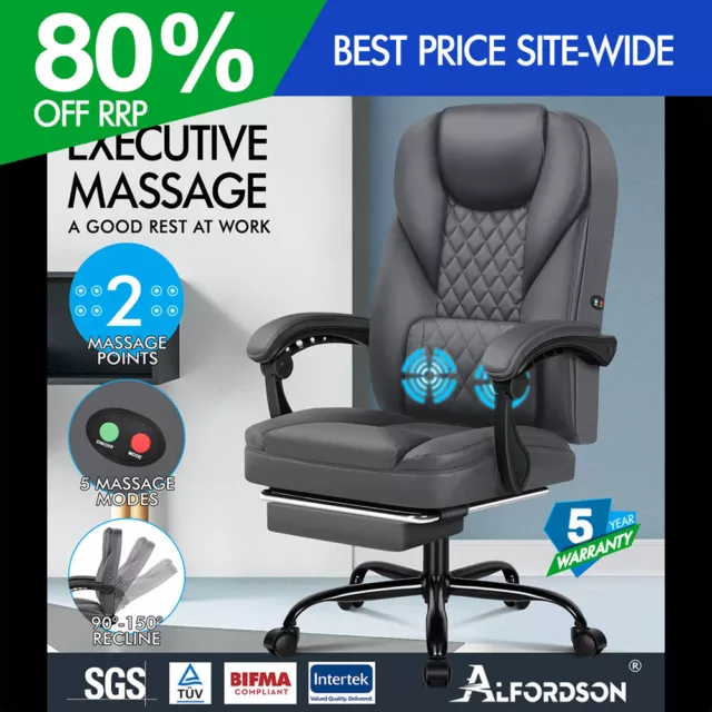 ALFORDSON Massage Office Chair Executive Seat Gaming Computer Leather Recliner