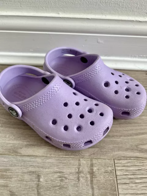 Crocs Infant Girls Sandals Clogs Lined Toddler Classic Slip On purple UK Size 9