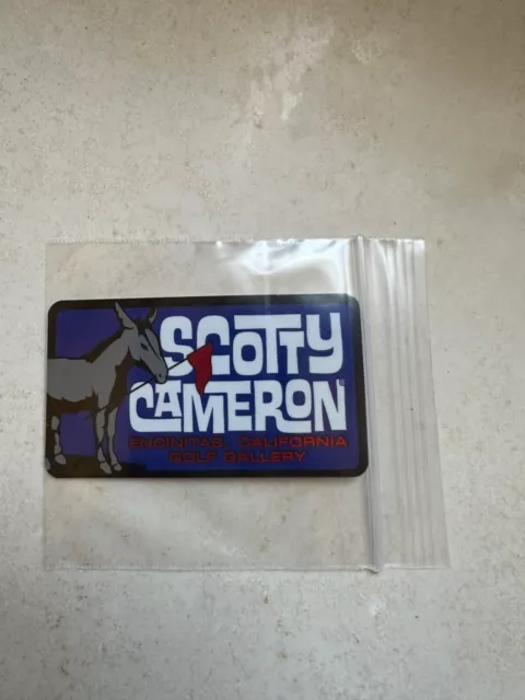 New SCOTTY CAMERON GALLERY  Sticker Blue Jack the Donkey w Red Flag 3 inch