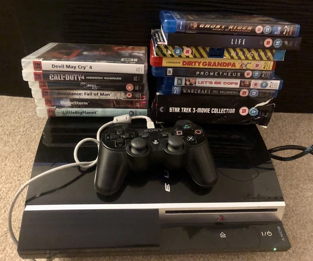 SONY PS3 PLAYSTATION 3 Fat CECHK03 80GB console With Game And Blu