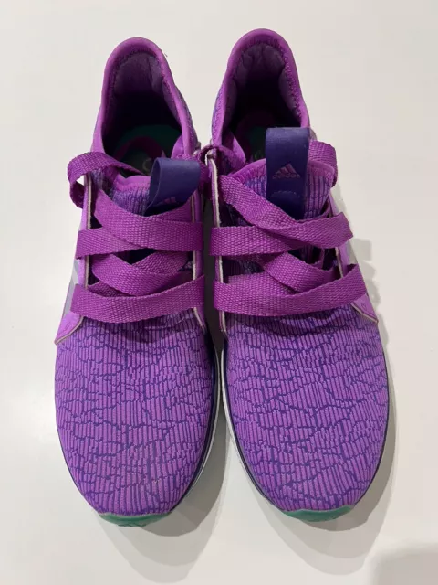 ADIDAS EDGE LUX Size UK 7 Womens Purple White Knit Running Low
