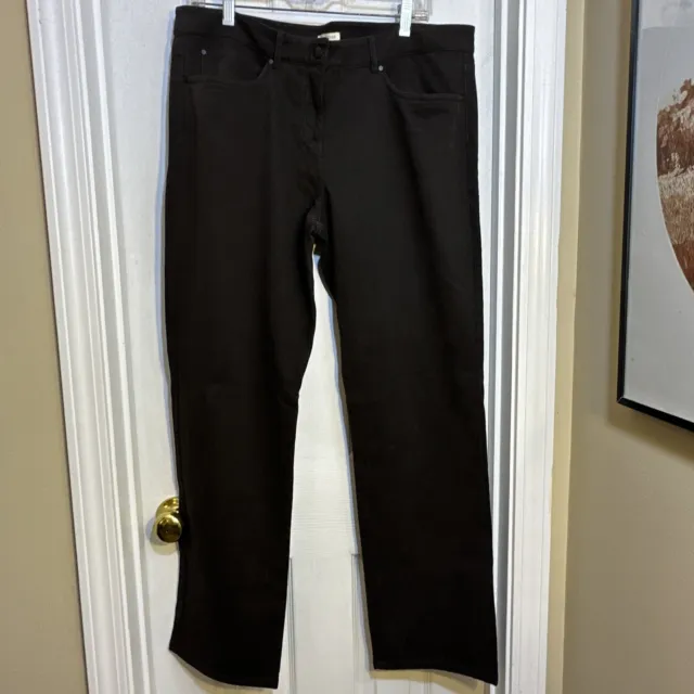 Eileen Fisher Sueded Stretch Twill Strait Jean with Rivets Pant Brown L NWT
