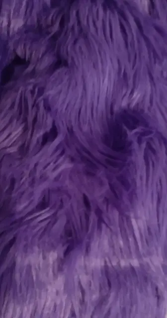 Dark Purple Shaggy Faux Fur Fabric 60" long 33" wide