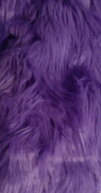 Dark Purple Shaggy Faux Fur Fabric 60" long 33" wide Dark Purple Shaggy Faux Fur Fabric 60" long 33" wide