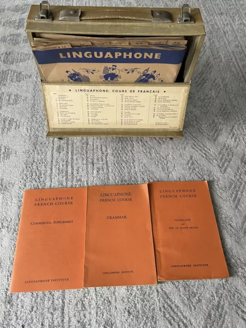 Vintage Linguaphone French Course - 78 rpm Records in Original Case Collectible