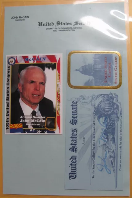 John McCain Senate cards 2 versions + Senate ticket 2