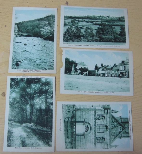 Carte postale CPSM 89 Quarre les tombes lot de 5 cartes