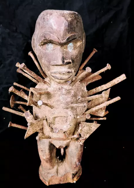 Old Tribal Bakongo Nail fetish Figure    --- Congo