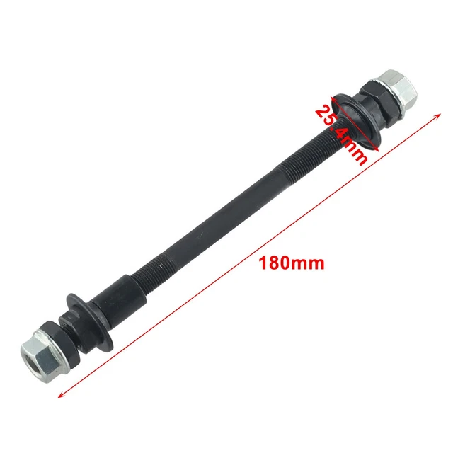Essieu Arrière Solide Pour Vélo - 9.5mm, Longueur 190mm, Espacement 115mm, Pour Roue Libre, En Métal Noir