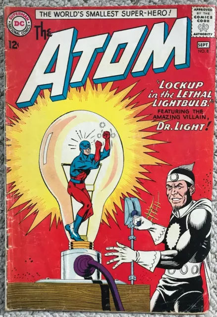 THE ATOM #8 - Dr. Light - Kane & Anderson Art - G Sept 1963 Vintage  DC Comics