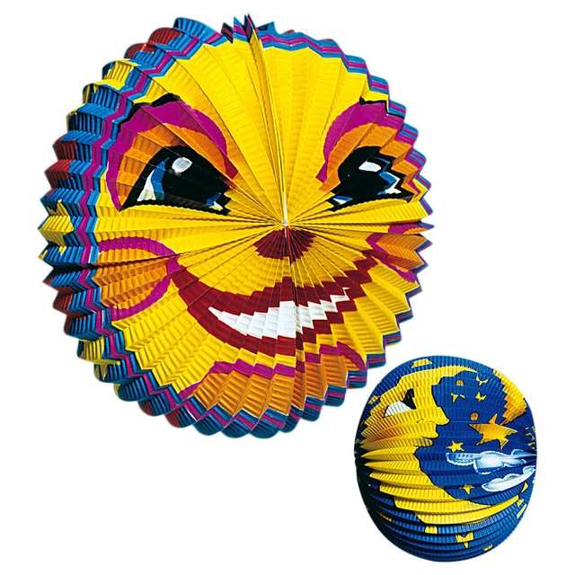 2er Set Papier-Lampions Sol Luna Estrellas Papier-Laternen Lampions Martinstag