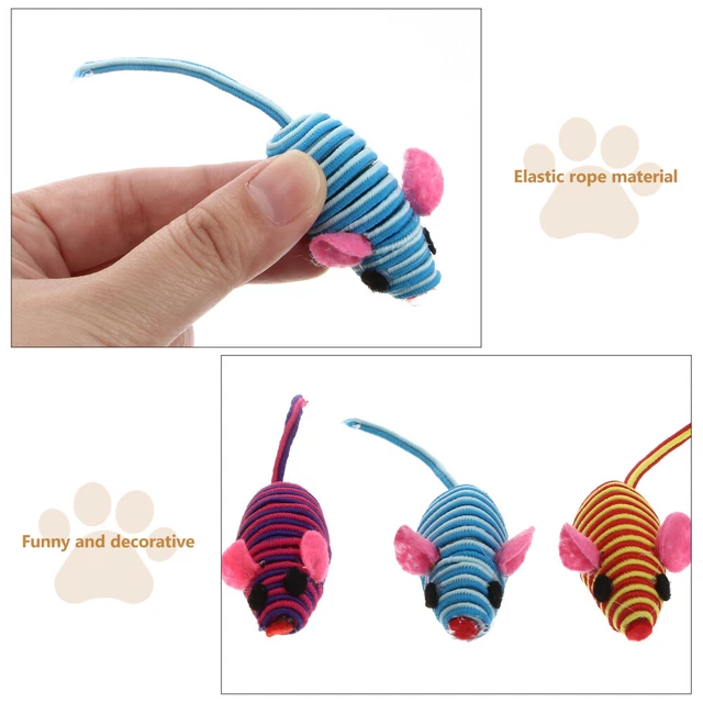12 Pcs Exercise Cat Toy Cat Mice Toys Indoor Cats Catnip Toy Rc Toy Double Line 4