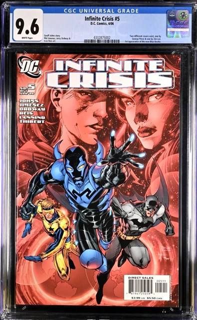 Infinite Crisis #5 CGC 9.6 (2006) 🔑 1st App New Blue Beetle 🔑 Jim Lee Cover WP